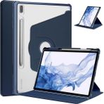 MobaxAksesuar Samsung Galaxy Tab S8 Plus SM-X800 Kılıf Termik Kalem Bölmeli Dönebilen Standlı Kılıf - Lacivert - Glx S8 Plus