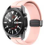 MobaxAksesuar Samsung Galaxy Watch Gear S2 3 41 42 Active 2 40 44 mm Kordon Magnetli Ayarlanır Silikon Kordon 20MM - Pembe - Sam 20mm