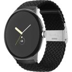 MobaxAksesuar Samsung Galaxy Watch Gear S2 3 41MM 42MM Active 2 40MM 44MM Kordon Metal Klipsli Flexi Örgü - Siyah - Sam 20mm