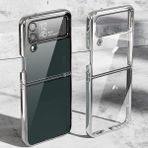 MobaxAksesuar Samsung Galaxy Z Flip 4 Kılıf Şeffaf Kıpta Kapak - Gri