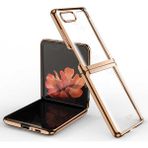 MobaxAksesuar Samsung Galaxy Z Flip Kılıf Şeffaf Kıpta Kapak - Gold
