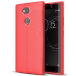MobaxAksesuar Sony Xperia Xa2 Kılıf Deri Tarzı Niss Silikon Case - Kırmızı