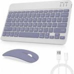 MobaxAksesuar Tüm Cihazlara Uyumlu Kablosuz Bluetooth Klavye ve Mause Seti Tablet Telefon iPad Samsung Galaxy Honor Redmi Lenovo - Lavanta