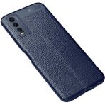 MobaxAksesuar Vivo Y20 Kılıf Deri Tarzı Niss Silikon Case - Lacivert