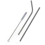 Mobee 2'Li Paslanmaz Çelik Pipet, Temizleme Fırçası, Metal Pipet