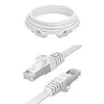 Mobee Cat6 Ethernet Kablosu, 20 Metre, Yüksek Hız 1000Mbps, 250MHz, STP Korumalı, RJ45 Erkek-Erkek, Beyaz, Ağ/Network Bağlantısı için