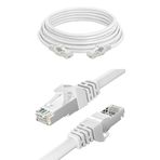 Mobee Cat6 Ethernet Kablosu, 5 Metre, Yüksek Hız 1000Mbps, 250MHz, STP Korumalı, RJ45 Erkek-Erkek, Beyaz, Gigabit Ağ/İnternet/Oyun/IPTV için LAN Network Kablosu