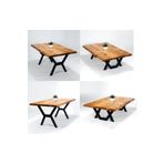 Mobenta Doğal Ağaç Masif Hibrit Kütük Masa Ve Sehpa 60 Cm X 120 Cm