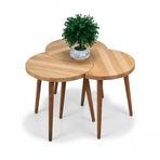 Mobenta Merge Orbit-3, Mobenta Merge Orbit Modern Masif Orta Sehpa ve 3'lü Zigon Akışkan Form - BZ-BZ-BZ