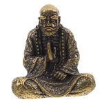 Mobestech Masif Pirinç Bodhidharma Buda Heykeli Ev Veya Ofis Için Zarif Masaüstü Zen Dekoru Meditasyon Süsü Vintage El Sanatları