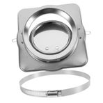 Mobestech Yangına Dayanıklı Duman Önleyici Davlumbaz Havalandırma Kapağı 180x180mm Geri Akış Vanası Paslanmaz Çelik Kelepçe Otomatik Açık Duman Egzozu