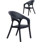 Mobetto 2 Adet Garden Antrasit Sandalye / Balkon-Bahçe-Teras - Renkli