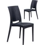 Mobetto 2 Adet Rattan Antrasit Sandalye / Balkon-Bahçe-Teras