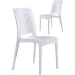 Mobetto 2 Adet Rattan Beyaz Sandalye / Balkon-Bahçe-Teras - Renkli