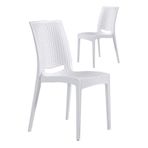 MOBETTO 2 Adet Rattan Beyaz Sandalye / Balkon-bahçe-teras