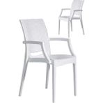 Mobetto 2 Adet Rattan Lüx Beyaz Sandalye / Balkon-Bahçe-Teras - Renkli