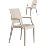 Mobetto 2 Adet Rattan Lüx Cappucino Sandalye / Balkon-Bahçe-Teras - Renkli