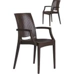 Mobetto 2 Adet Rattan Lüx Kahve Sandalye / Balkon-Bahçe-Teras - Renkli