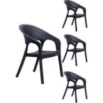 Mobetto 4 Adet Garden Antrasit Sandalye / Balkon-Bahçe-Teras - Renkli