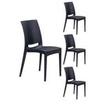 MOBETTO 4 Adet Rattan Antrasit Sandalye / Balkon-bahçe-teras