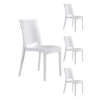 MOBETTO 4 Adet Rattan Beyaz Sandalye / Balkon-bahçe-teras