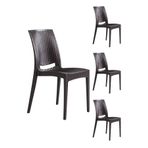 MOBETTO 4 Adet Rattan Kahve Sandalye / Balkon-bahçe-teras