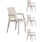 Mobetto 4 Adet Rattan Lüx Cappucino Sandalye / Balkon-Bahçe-Teras