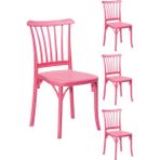 Mobetto 4 Adet - Violet Sandalye Bahçe&balkon&teras Sandalye - Pembe - Kolçaksız