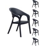 Mobetto 6 Adet Garden Antrasit Sandalye / Balkon-Bahçe-Teras - Beyaz