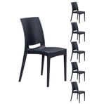 MOBETTO 6 Adet Rattan Antrasit Sandalye/Balkon-Bahçe-Teras