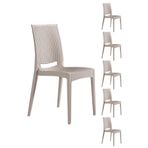 MOBETTO 6 Adet Rattan Cappucino Sandalye / Balkon-bahçe-teras