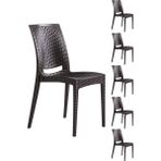 Mobetto 6 Adet Rattan Kahve Sandalye / Balkon-Bahçe-Teras