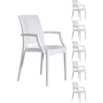 Mobetto 6 Adet Rattan Lüx Beyaz Sandalye / Balkon-Bahçe-Teras