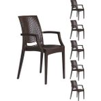 Mobetto 6 Adet Rattan Lüx Kahve Sandalye / Balkon-Bahçe-Teras