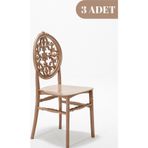 MOBETTO Home Venüs 3 Adet Mutfak Sandalye- Cappucino