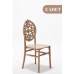 MOBETTO Home Venüs 3 Adet Mutfak Sandalye- Cappucino