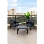Mobetto Lara 1 1 S Mindersiz Bahçe Takımı Balkon - Bahçe - Teras Mobilyası / Antrasit Beyaz