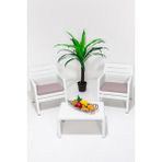 Mobetto Lara 1+1+S Bahçe Takımı Balkon - Bahçe - Teras Mobilyası / Beyaz - Renkli