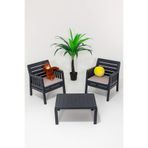 MOBETTO Lara 1+1+S Bahçe Takımı Balkon - Bahçe - Teras Mobilyası/Antrasit