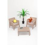 MOBETTO Lara 1+1+S Bahçe Takımı Balkon - Bahçe - Teras Mobilyası/Cappucino