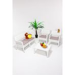 MOBETTO Lara 2+1+1+S Bahçe Takımı Balkon - Bahçe - Teras Mobilyası/Beyaz