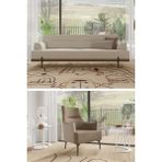 Mobetto Linen 3+1 Salon&oturma Odası Koltuk Takımı - Krem&kahve