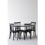 MOBETTO Nero Siyah Masa 75x110 cm Violet Siyah Sandalye Mutfak Masa Takımı