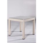 MOBETTO Rattan 80x80 Camlı Cappucino Masa - Bahçe&balkon&teras