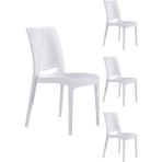 Mobetto Rattan Bahçe Sandalyesi 4 Adet – Beyaz