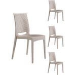 Mobetto Rattan Bahçe Sandalyesi 4 Adet – Cappucino