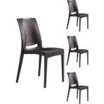Mobetto Rattan Bahçe Sandalyesi 4 Adet – Kahve