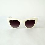 Mobgift Cat Eye Oval Güneş Gözlüğü (Beyaz)
