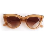 Mobgift Cat Eye Oval Güneş Gözlüğü (Şeffaf Konyak - Kahverengi)
