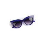 Mobgift Cat Eye Oval Güneş Gözlüğü (Şeffaf Lacivert)